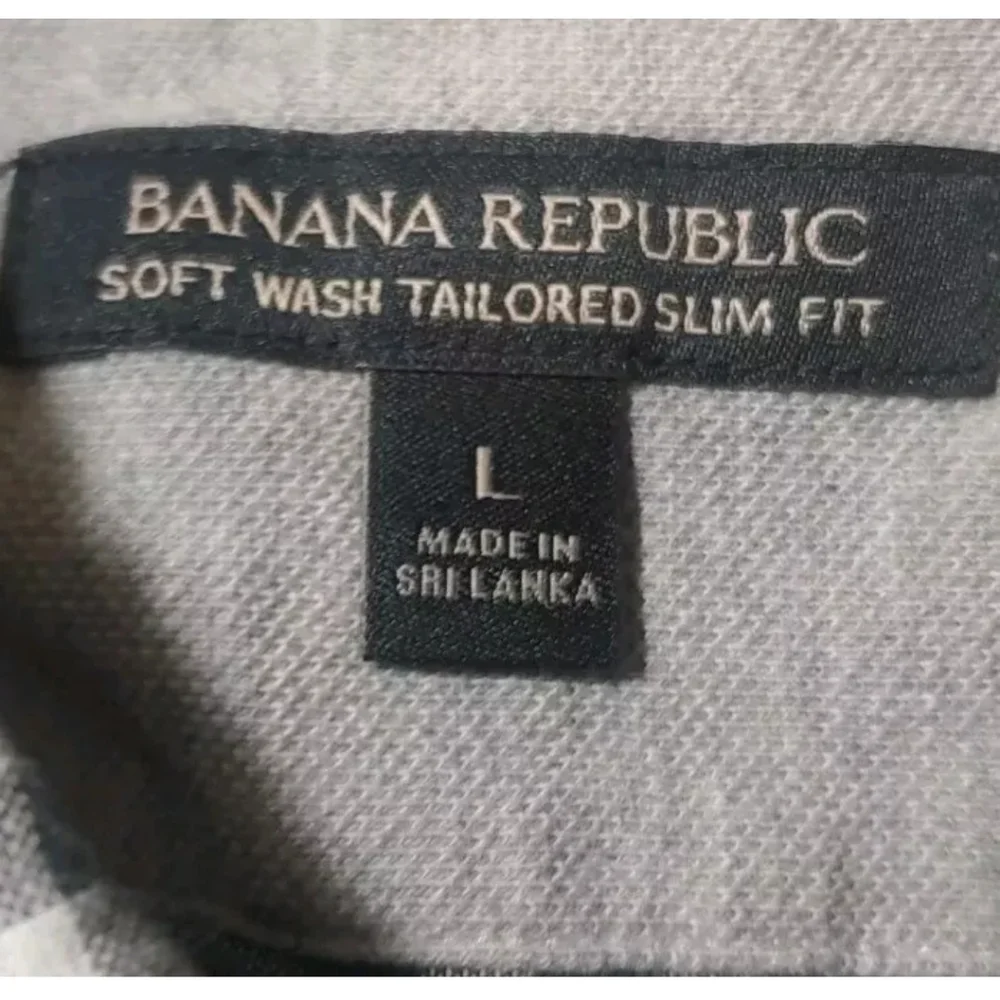 Banana Republic Flannel Shirt Men Large Preppy Black Micro Check Tailored Slim